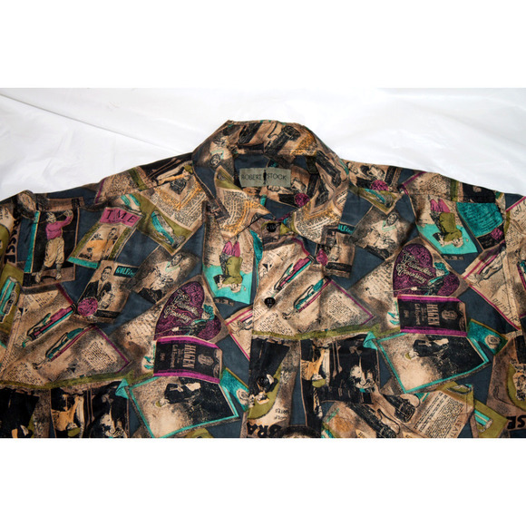 Robert Stock Men's Short Sleeve Button Front Shirt Size Large - Picture 2 of 5